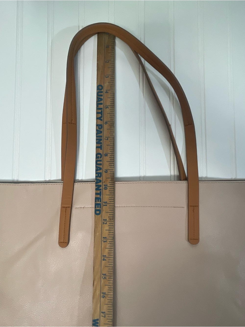 Boon Supply Blush Pink Vegan Leather Classic Tote with Tan Straps - Picture 6 of 16